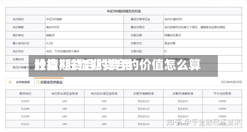 股指期货合约费用计算/股指期货合约价值怎么算-第2张图片