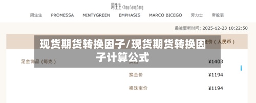 现货期货转换因子/现货期货转换因子计算公式-第2张图片