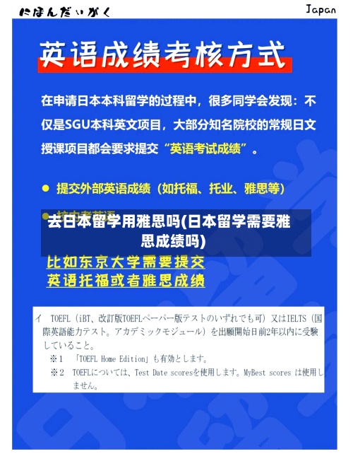 去日本留学用雅思吗(日本留学需要雅思成绩吗)