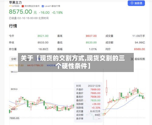 关于【现货的交割方式,现货交割的三个硬性条件】-第2张图片