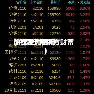 沪镍主力费用(沪镍行情 东方财富)