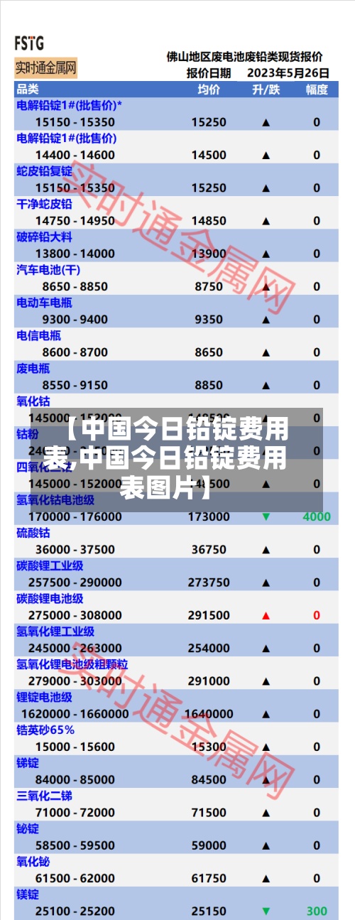 【中国今日铅锭费用表,中国今日铅锭费用表图片】