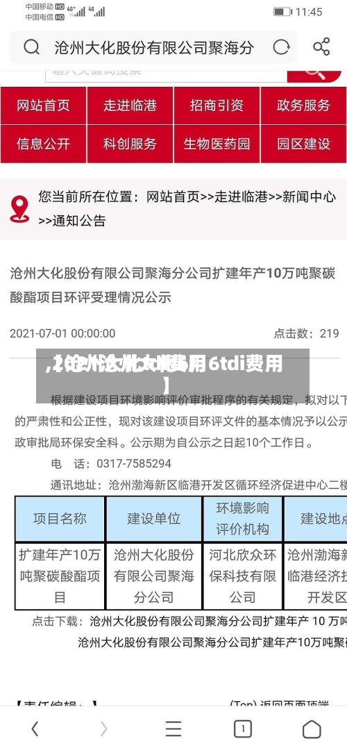 【沧州大化tdl费用,2021沧州大化6月6tdi费用】-第2张图片