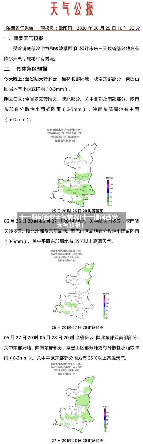 十一期间西安天气情况(十一期间西安天气预报)