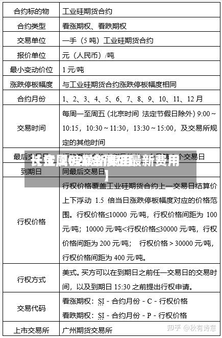 【金属硅最新费用长江,2020金属硅最新费用】
