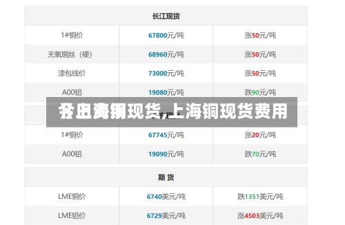 【上海铜现货,上海铜现货费用今日费用】