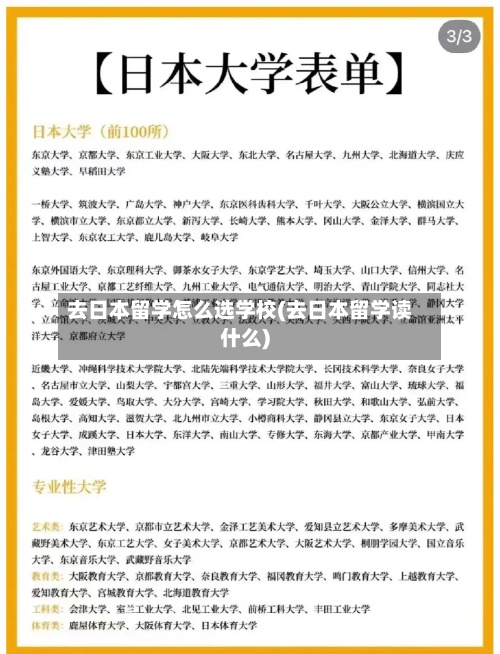 去日本留学怎么选学校(去日本留学读什么)