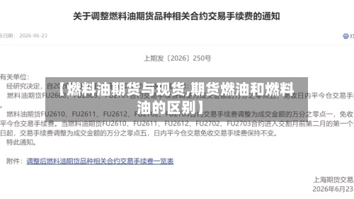 【燃料油期货与现货,期货燃油和燃料油的区别】