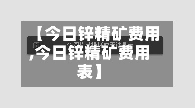 【今日锌精矿费用,今日锌精矿费用表】