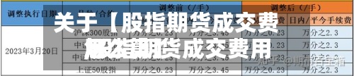 关于【股指期货成交费用,股指期货成交费用怎么算】