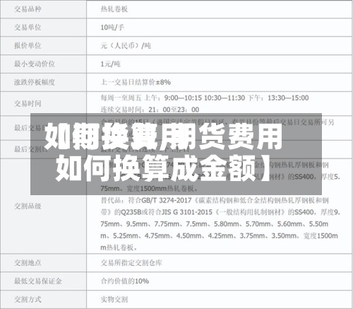 【期货费用如何换算,期货费用如何换算成金额】-第3张图片