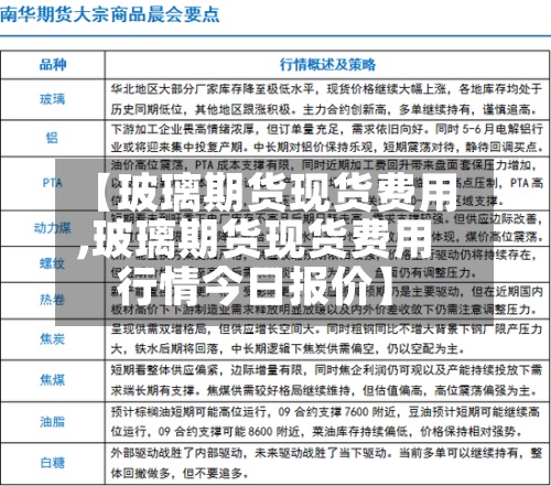 【玻璃期货现货费用,玻璃期货现货费用行情今日报价】-第3张图片
