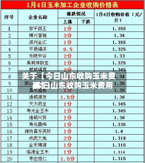 关于【今日山东收购玉米费用,今日山东收购玉米费用表】-第3张图片