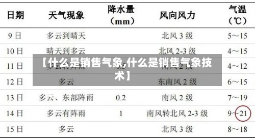 【什么是销售气象,什么是销售气象技术】-第2张图片